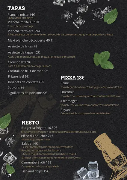 Plat servi au La fregate à Chabeuil